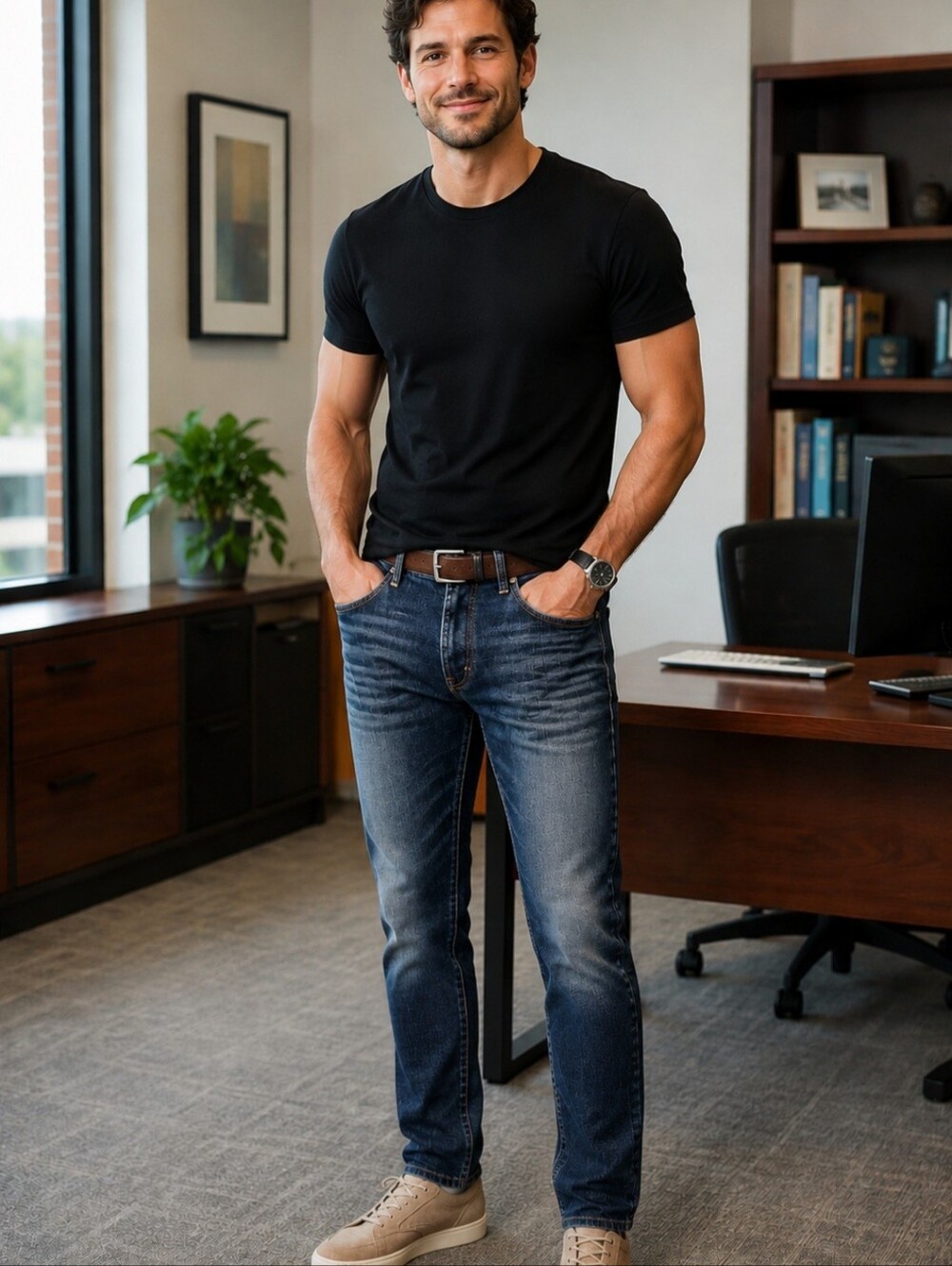 J Brand Men's Size 34 Dark Wash Kane Slim Straight Leg Jeans Denim